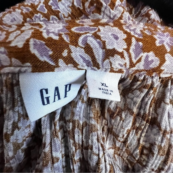 Xmas sale! GAP Splitneck Midi Dress, Size XL, Brown Ditsy Floral, Tie Waist - Picture 6 of 14